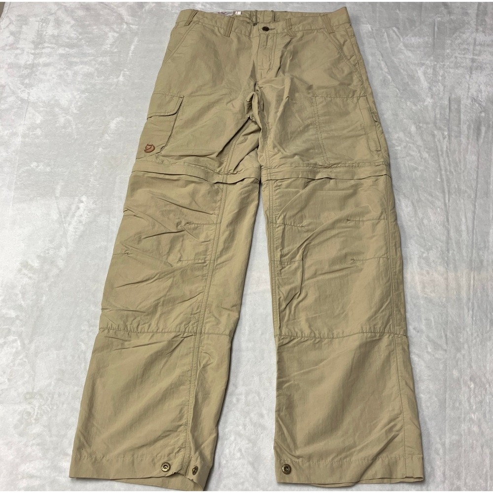 Fjallraven Pants Abisko Zip Off Convertible Cargo Hiking Khaki Mens 30-31 46